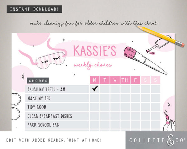 Pamper Kids Chore Chart Planner 04