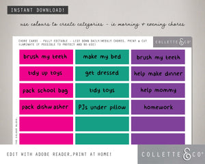 Pink Dinosaur Kids Chore Chart 06