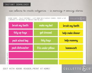 Pink Slime Kids Chore Chart Planner 05