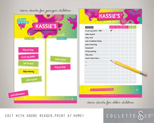Pink Slime Kids Chore Chart Planner 06
