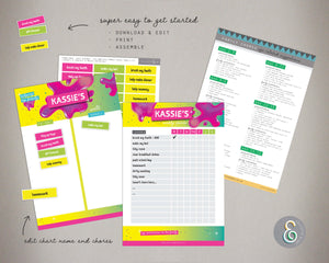 Pink Slime Kids Chore Chart Planner 07