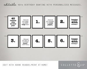 Printable 40th Birthday Bunting 02