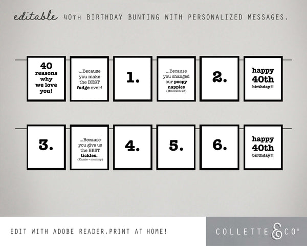 Printable 40th Birthday Bunting 02