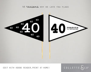 Printable 40th Birthday Bunting 03
