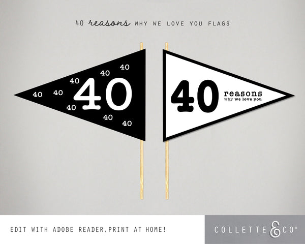 Printable 40th Birthday Bunting 03