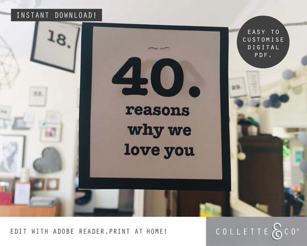 Printable 40th Birthday Bunting 05