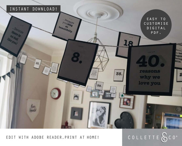 Printable 40th Birthday Bunting 06