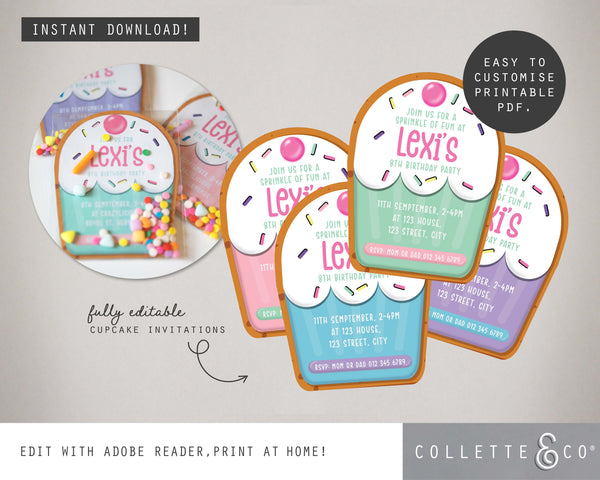 Printable Baking Cupcake Invitation 03