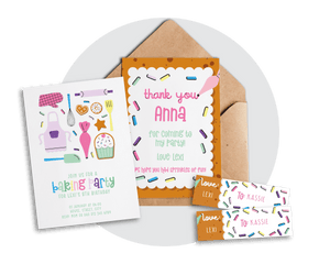Printable Baking Invitation & Thank You Card