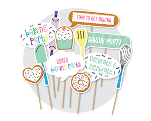 Printable Baking Photo Booth Props