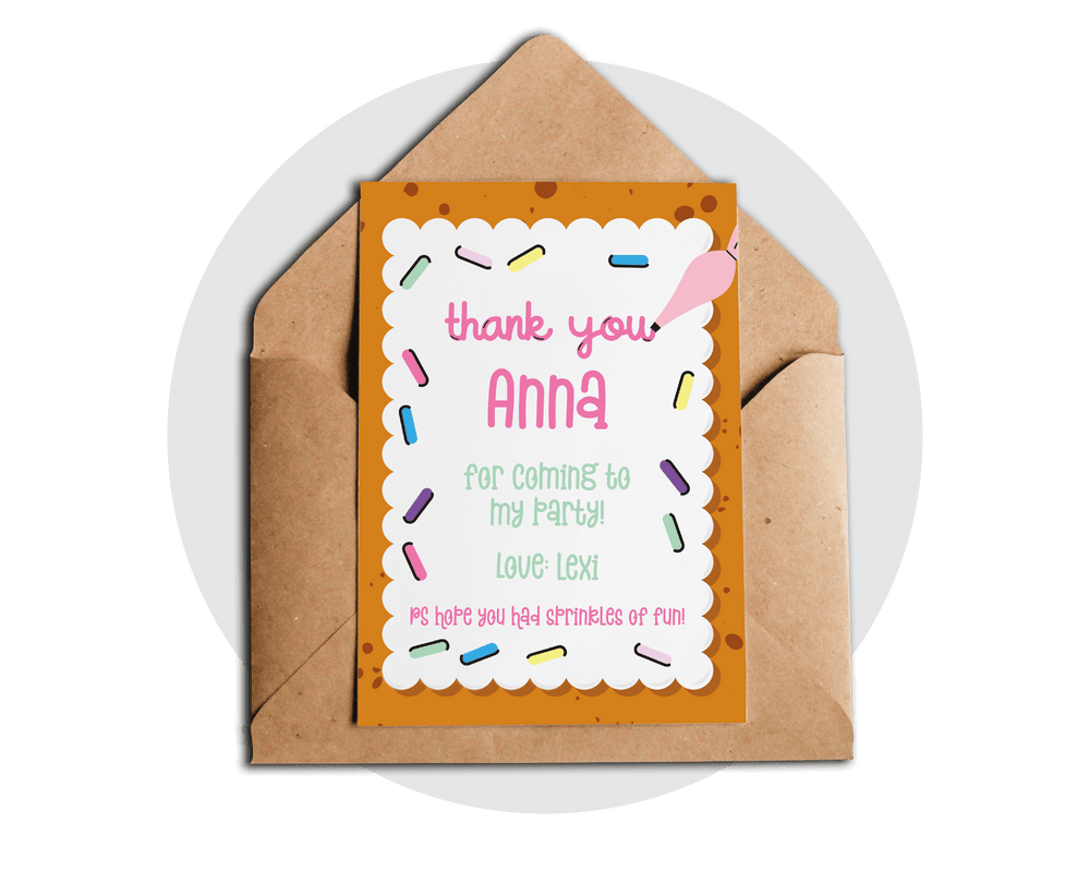 Printable Baking Thank You Card