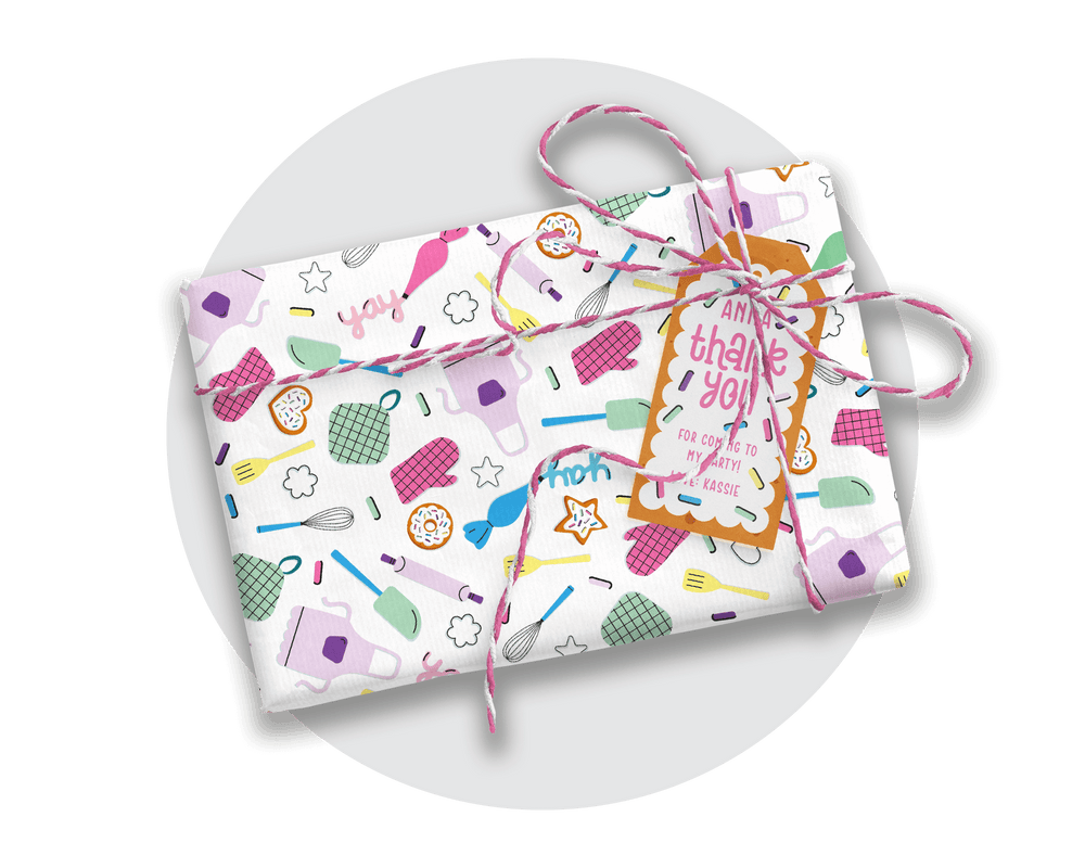 Printable Baking Wrapping Paper & Gift Tag