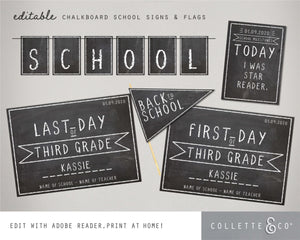 Printable Chalkboard Back to School Sign Pack