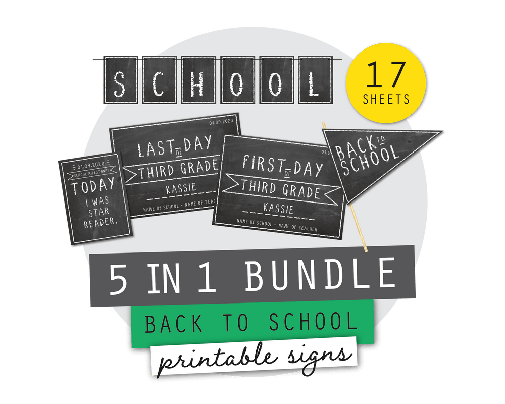 Printable Chalkboard Back to School Sign Pack