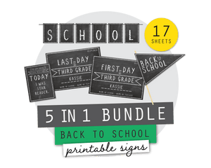 Printable Chalkboard Back to School Sign Pack