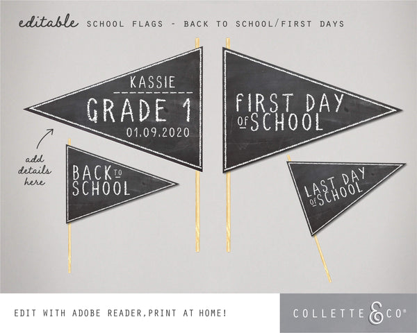 Printable Chalkboard Back to School Sign Pack 02