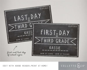 Printable Chalkboard Back to School Sign Pack 04