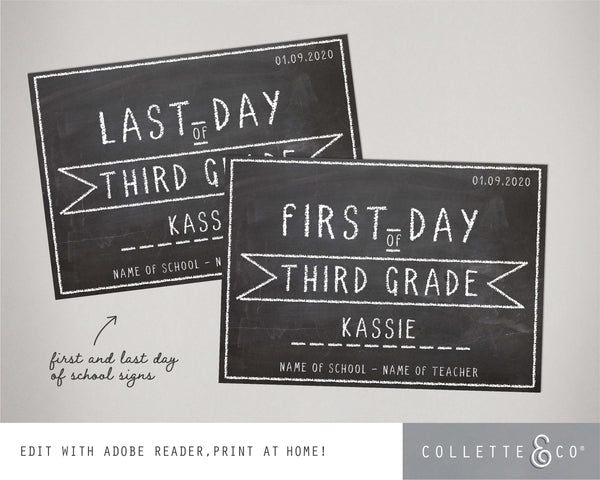 Printable Chalkboard Back to School Sign Pack 04
