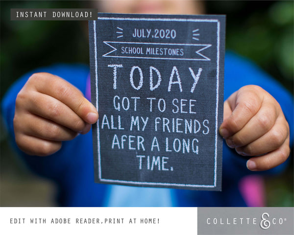 Printable Chalkboard Back to School Sign Pack 06