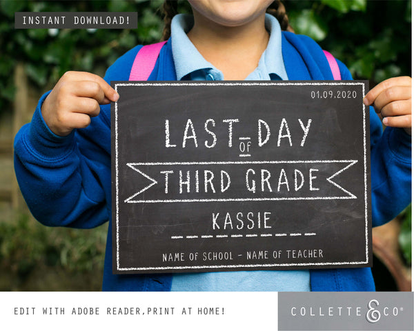Printable Chalkboard Back to School Sign Pack 08