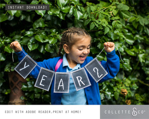 Printable Chalkboard Back to School Sign Pack 10