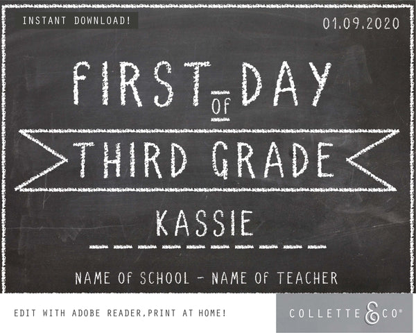 Printable Chalkboard Back to School Sign Pack 11