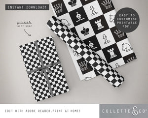 Printable Chess Wrapping Paper