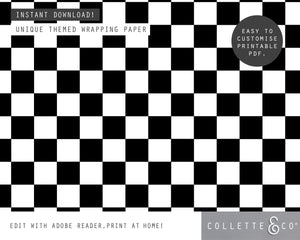Printable Chess Wrapping Paper 02