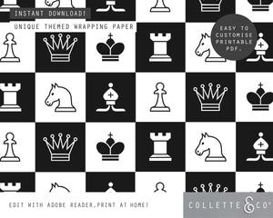 Printable Chess Wrapping Paper 03