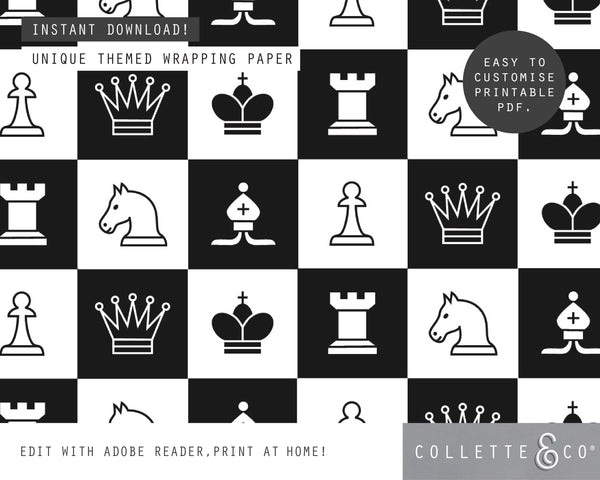 Printable Chess Wrapping Paper 03