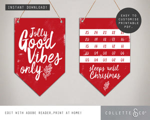 Printable Christmas Banner Flags 05
