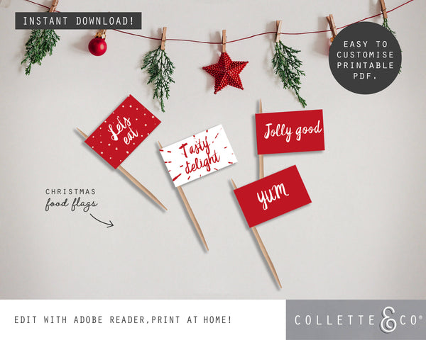 Printable Christmas Food Flags