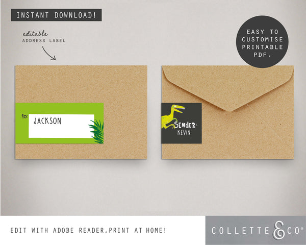 Printable Dinosaur Address Label