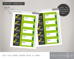 Printable Dinosaur Address Label 03