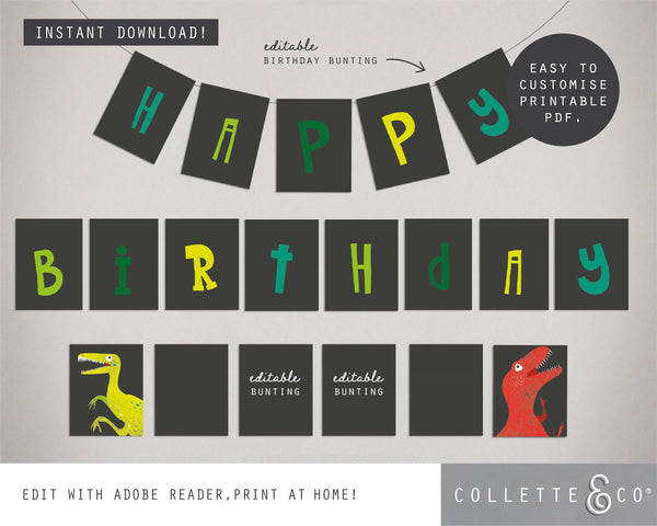 Printable Dinosaur Bunting