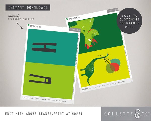 Printable Dinosaur Bunting 03