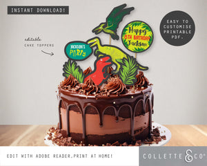Printable Dinosaur Cake Topper