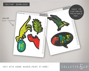 Printable Dinosaur Cake Topper 03
