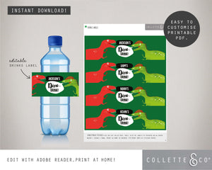 Printable Dinosaur Drinks Label