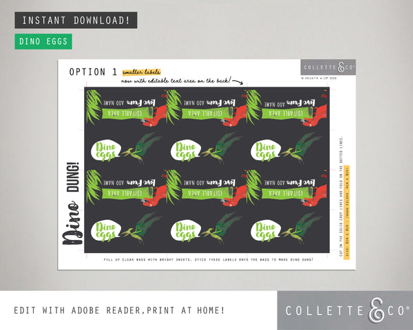 Printable Dinosaur Eggs Favour Labels 05