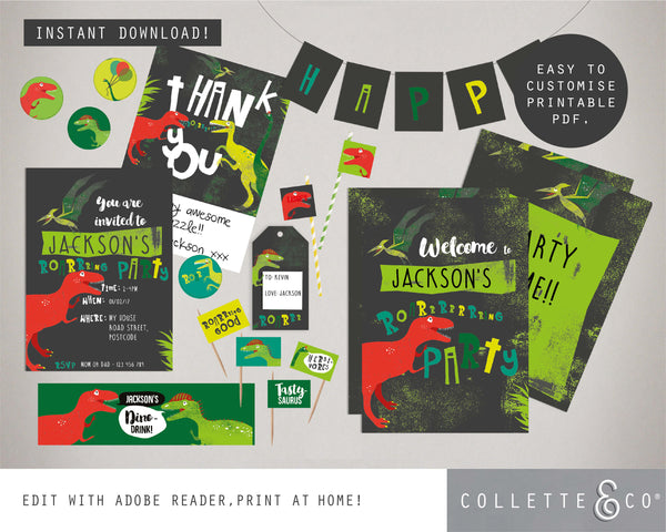 Printable Dinosaur Party Bundle