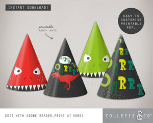Printable Dinosaur Party Hats