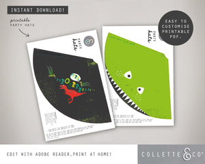 Printable Dinosaur Party Hats