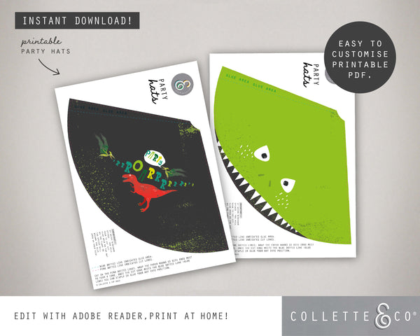 Printable Dinosaur Party Hats