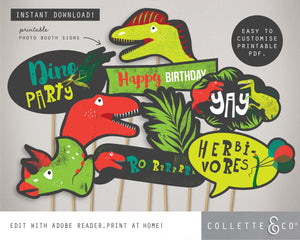 Printable Dinosaur Photo Booth Props