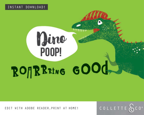 Printable Dinosaur Poop Favour Labels 01