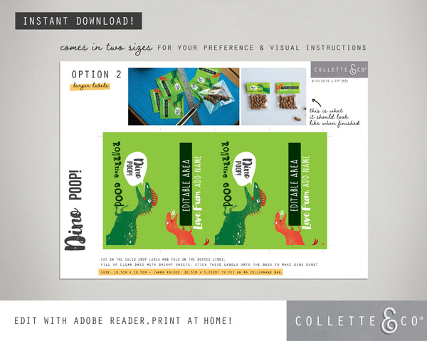 Printable Dinosaur Poop Favour Labels 04