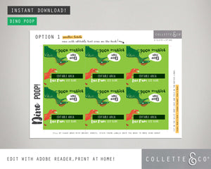 Printable Dinosaur Poop Favour Labels 05