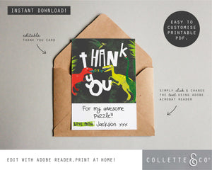 Printable Dinosaur Thank You Card 02
