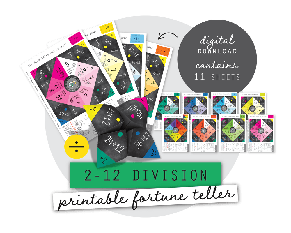 Printable Division Origami Fortune Teller